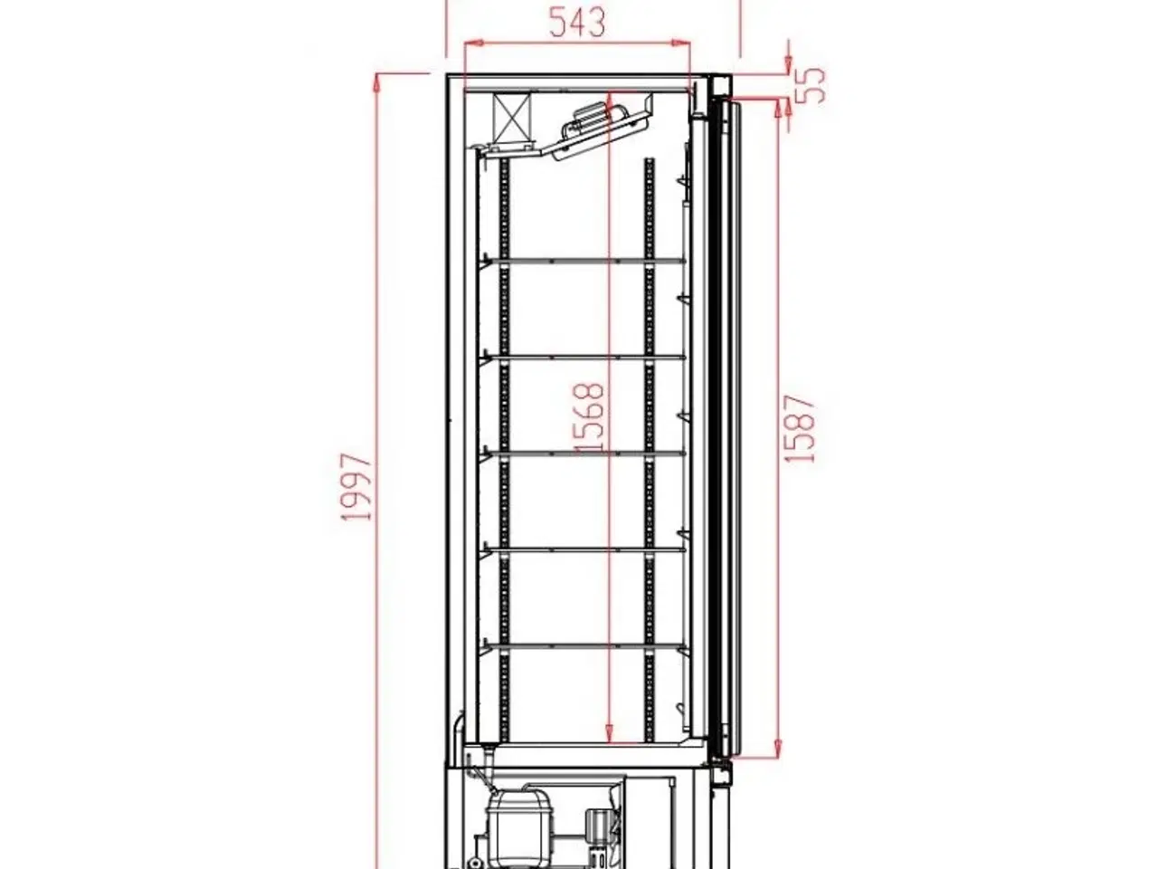 Billede 2 - Professionel display køleskab – 1253x710x1997 mm 