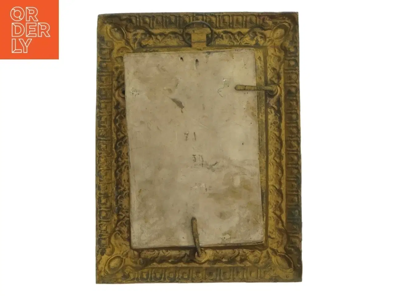 Billede 2 - Reliefmaleri med kvinde og naturmotiv i ramme (str. 22,5x17 cm)