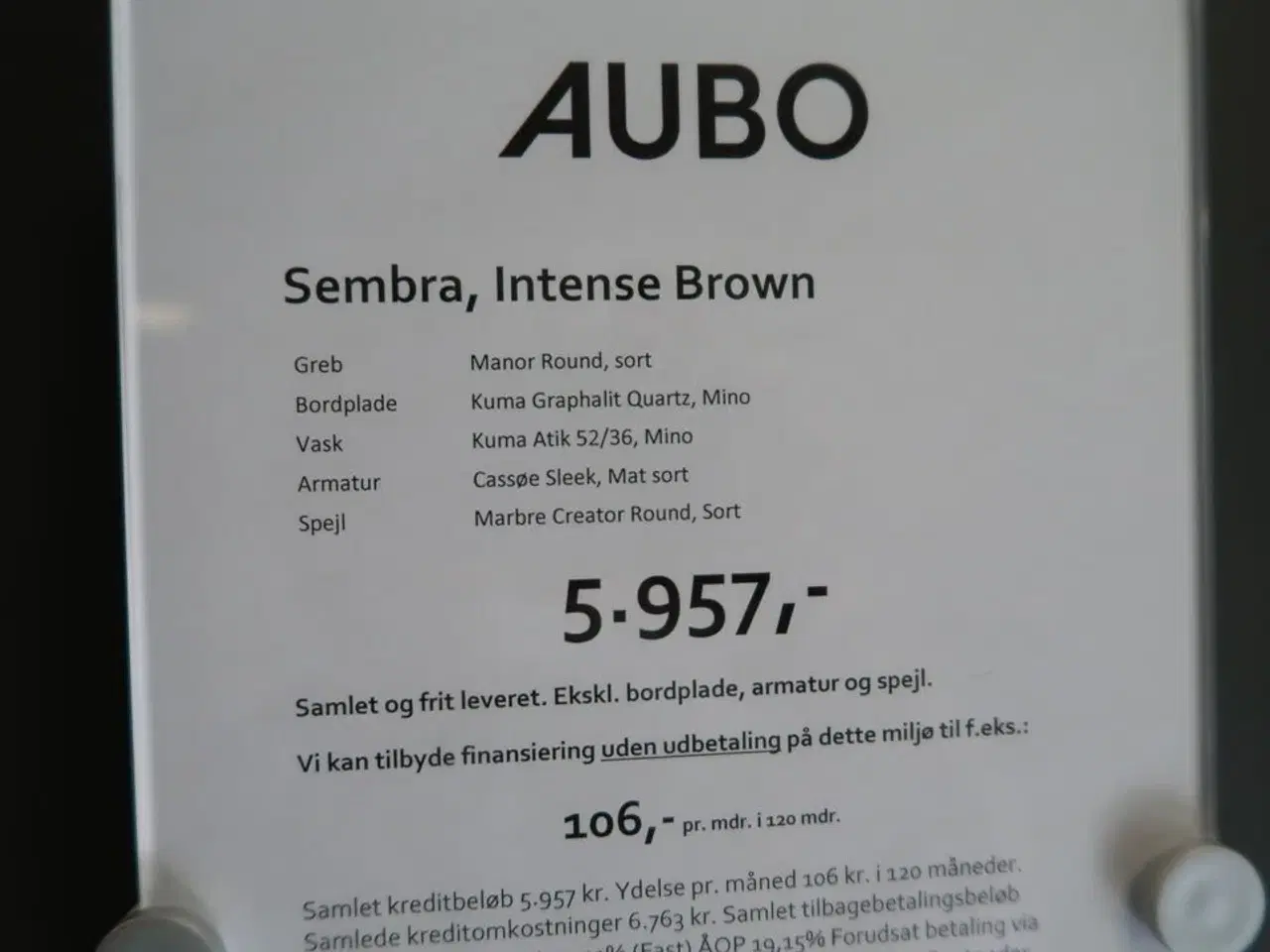 Billede 7 - Badmøbel AUBO Sembra, Intense Brown med armatur