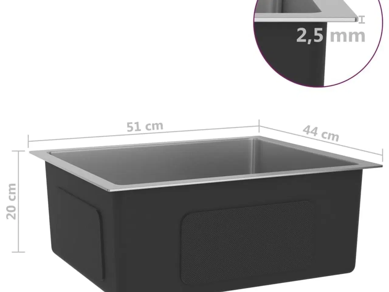 Billede 8 - Håndlavet køkkenvask rustfrit stål