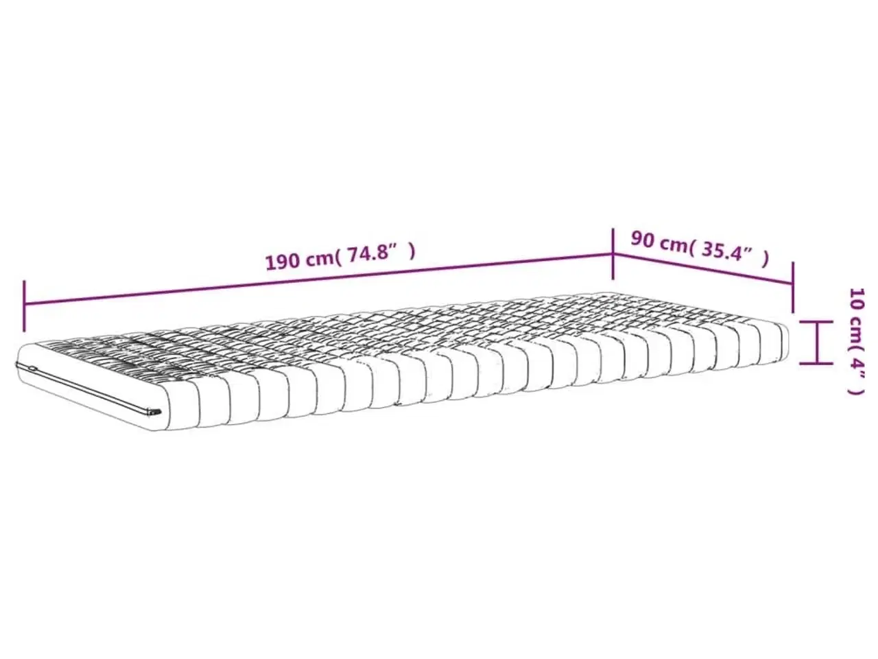 Billede 8 - Skummadras 90x190 cm 7 zoner hårdhed 20 ILD hvid