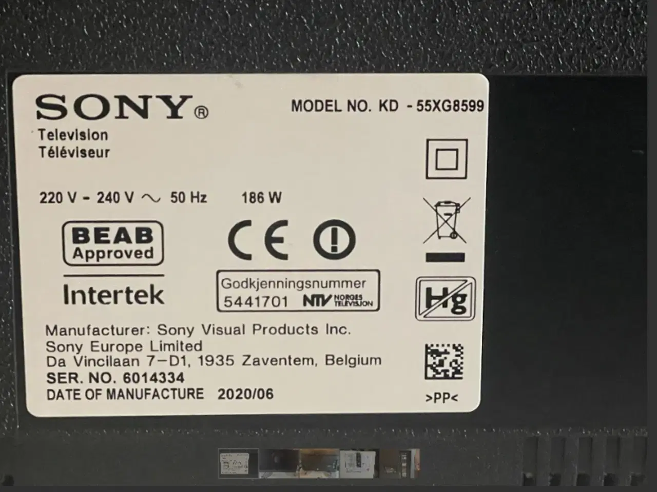 Billede 5 - Sony kd 55xg8599 .defekt