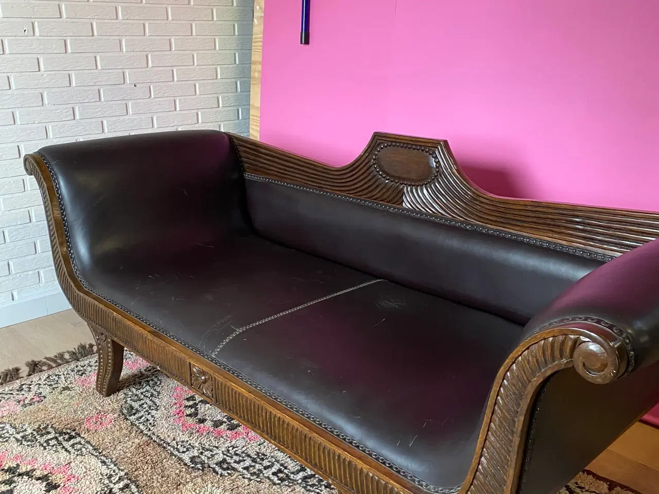 Billede 1 - Læder sofa 