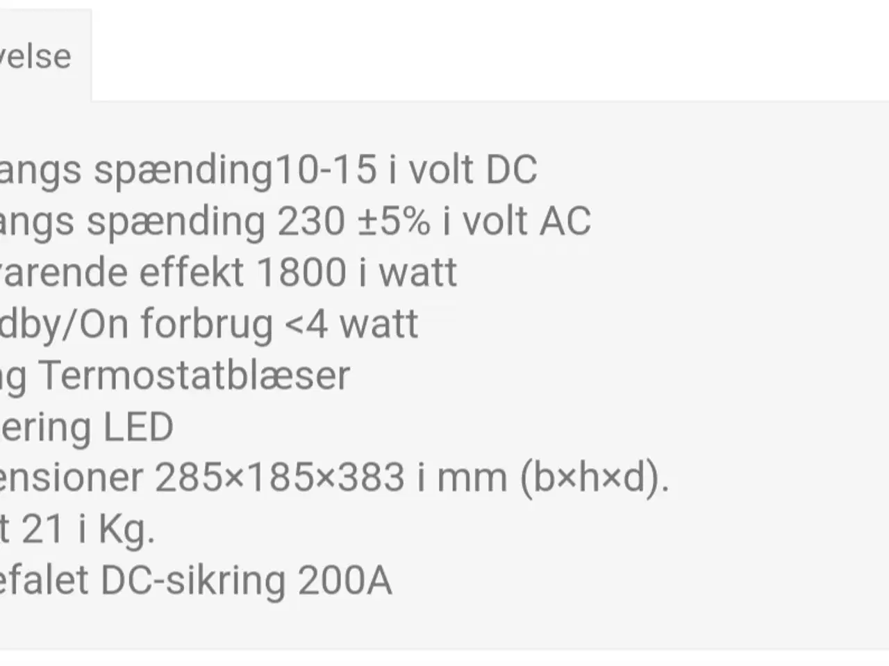 Billede 6 - Inverter 1800 vat ren sinus. 12volt til 230 vat