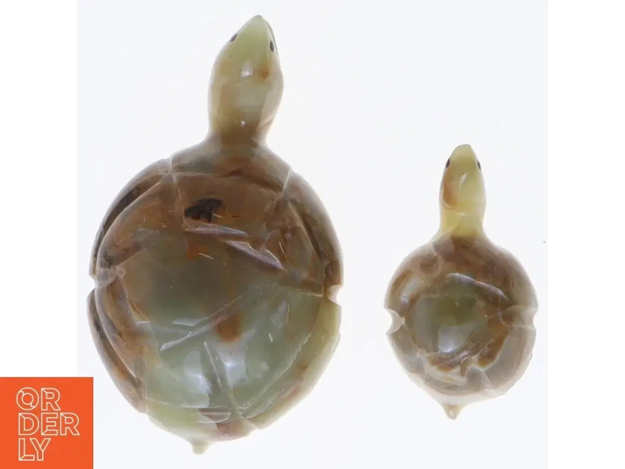 Billede 2 - Onyxfigurer af skildpadder (str. 7 cm. og 4,5 cm)