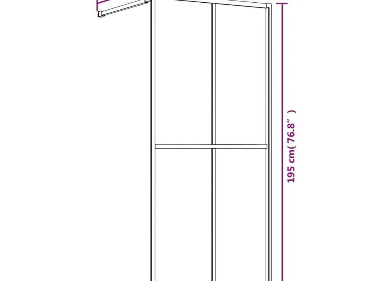 Billede 7 - Brusevæg 90x195 cm klart sikkerhedsglas guldfarvet