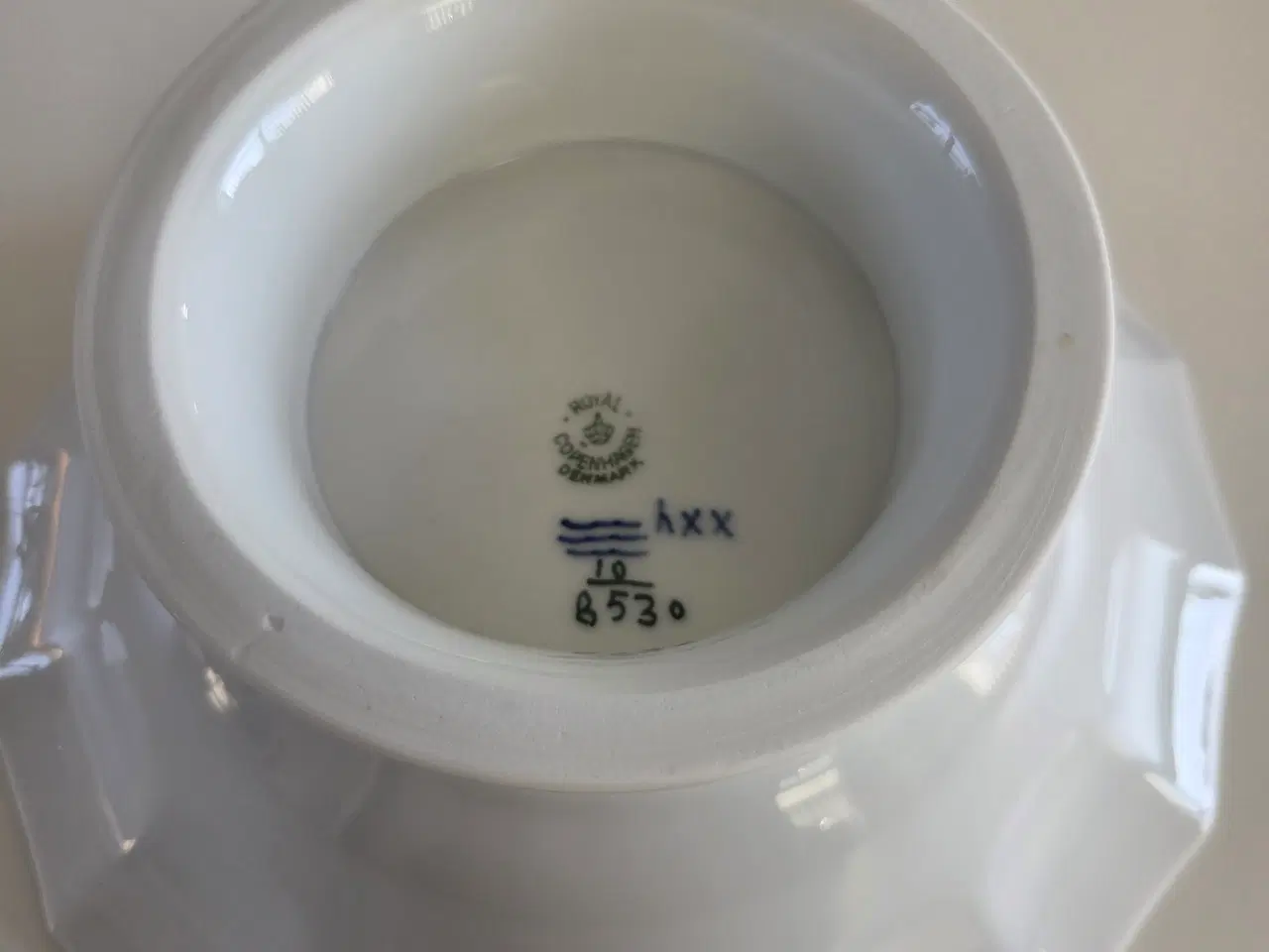 Billede 7 - Blå Blomst kantet kaffestel og serveringsfade