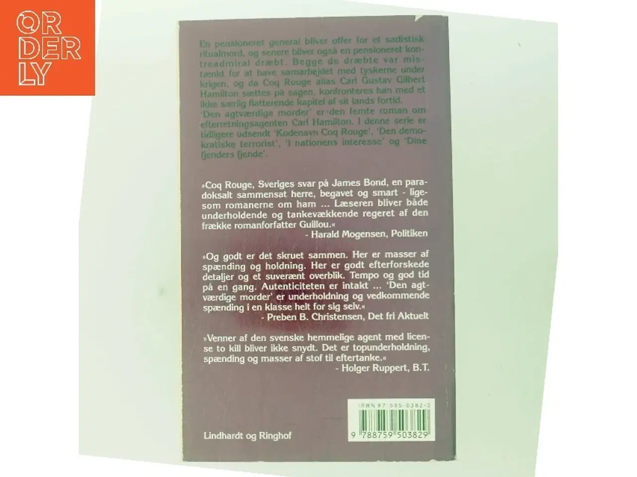 Billede 3 - Den agtværdige morder af Jan Guillou (Bog)