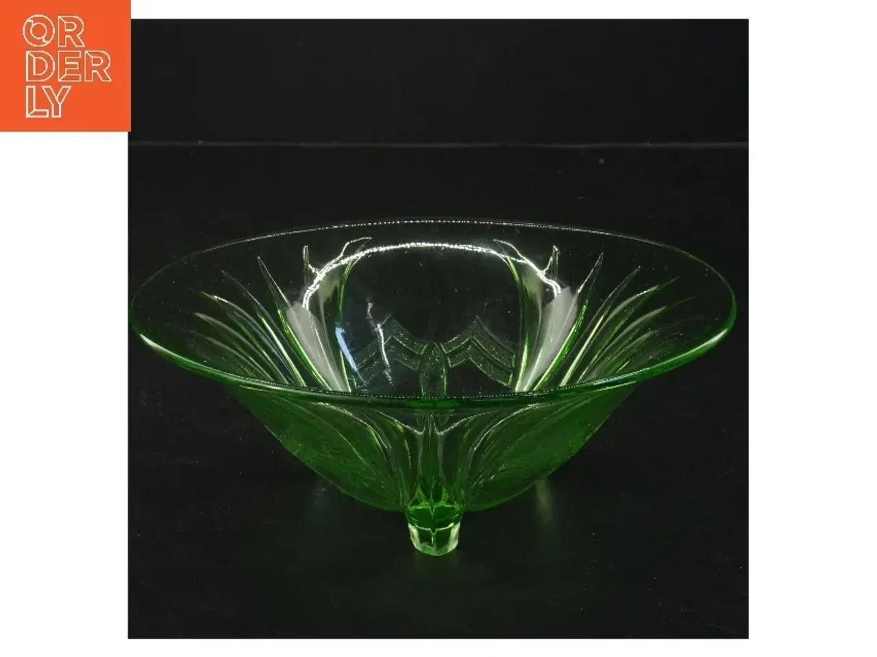 Billede 1 - Grøn glasskål (str. Ø 18 cm)