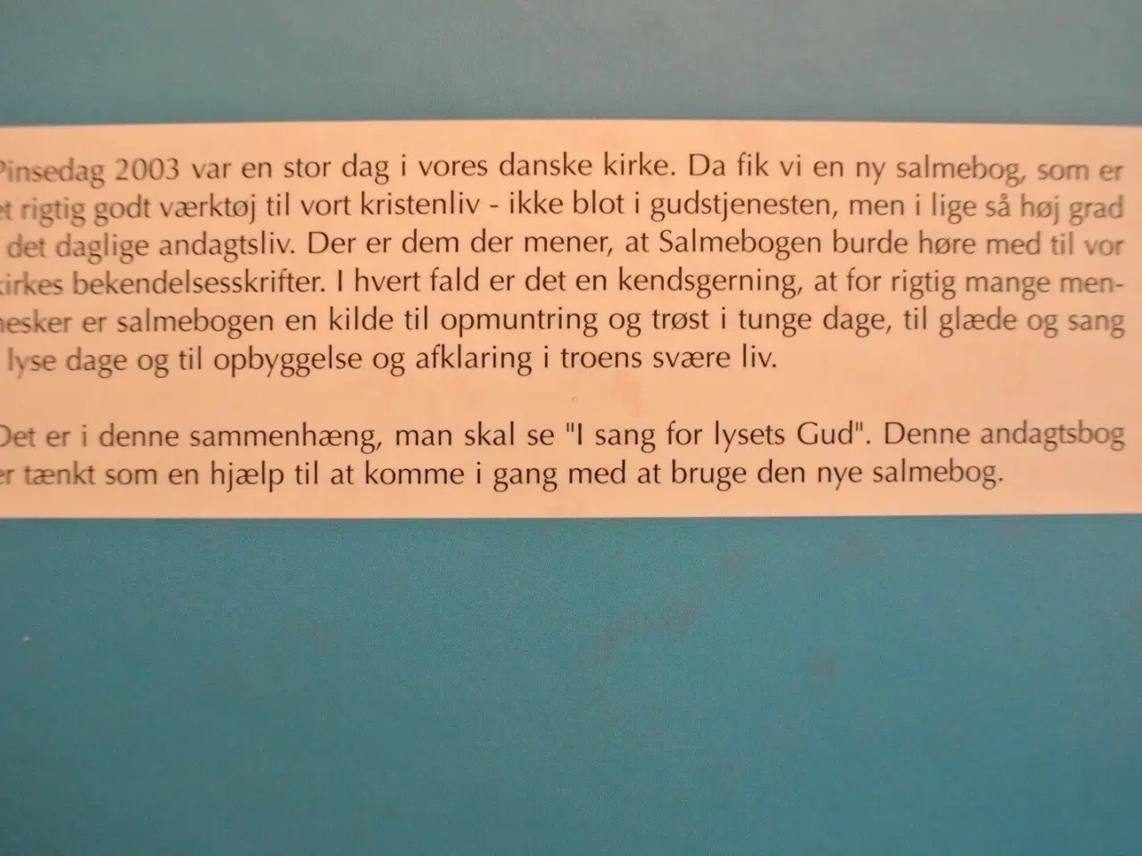 Billede 3 - i sang for lysets gud - andagtsbog med udgangspunk