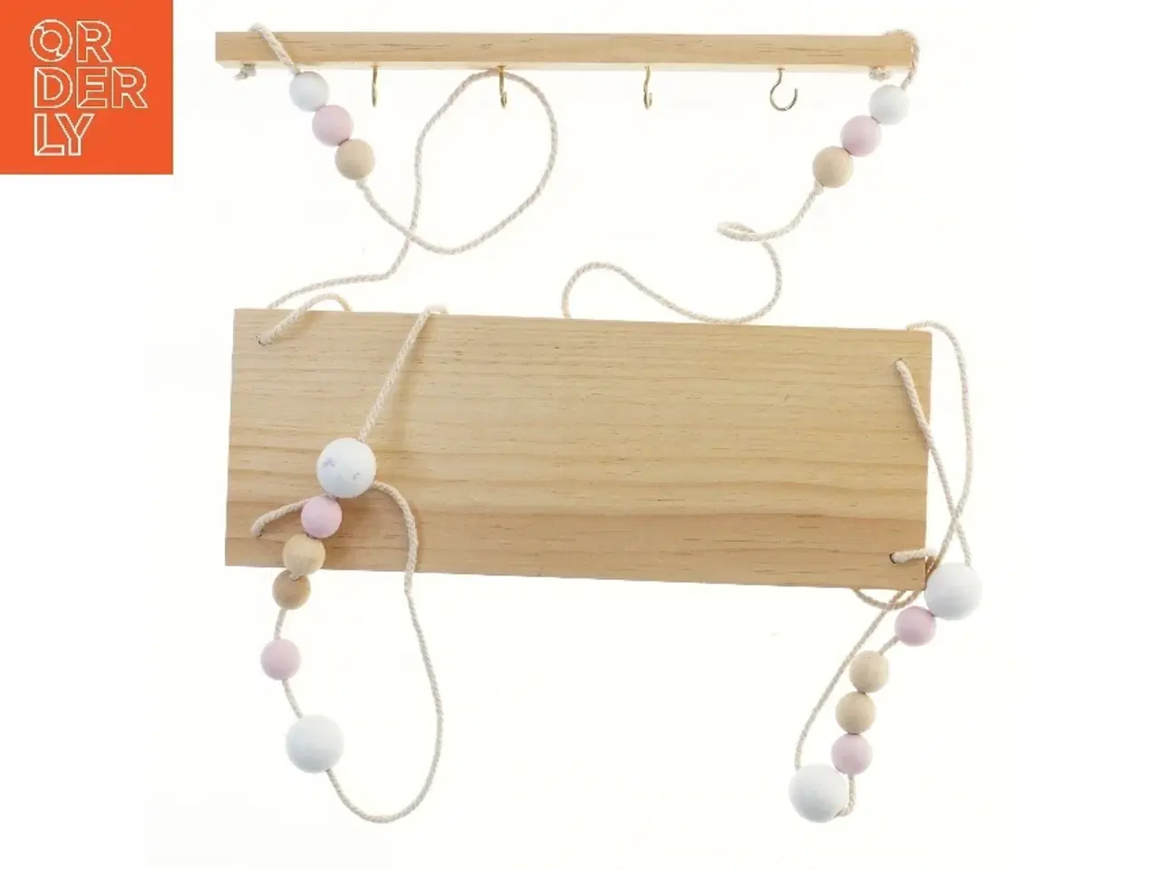 Billede 2 - Træophæng med kroge og perler (str. 40x15 cm)