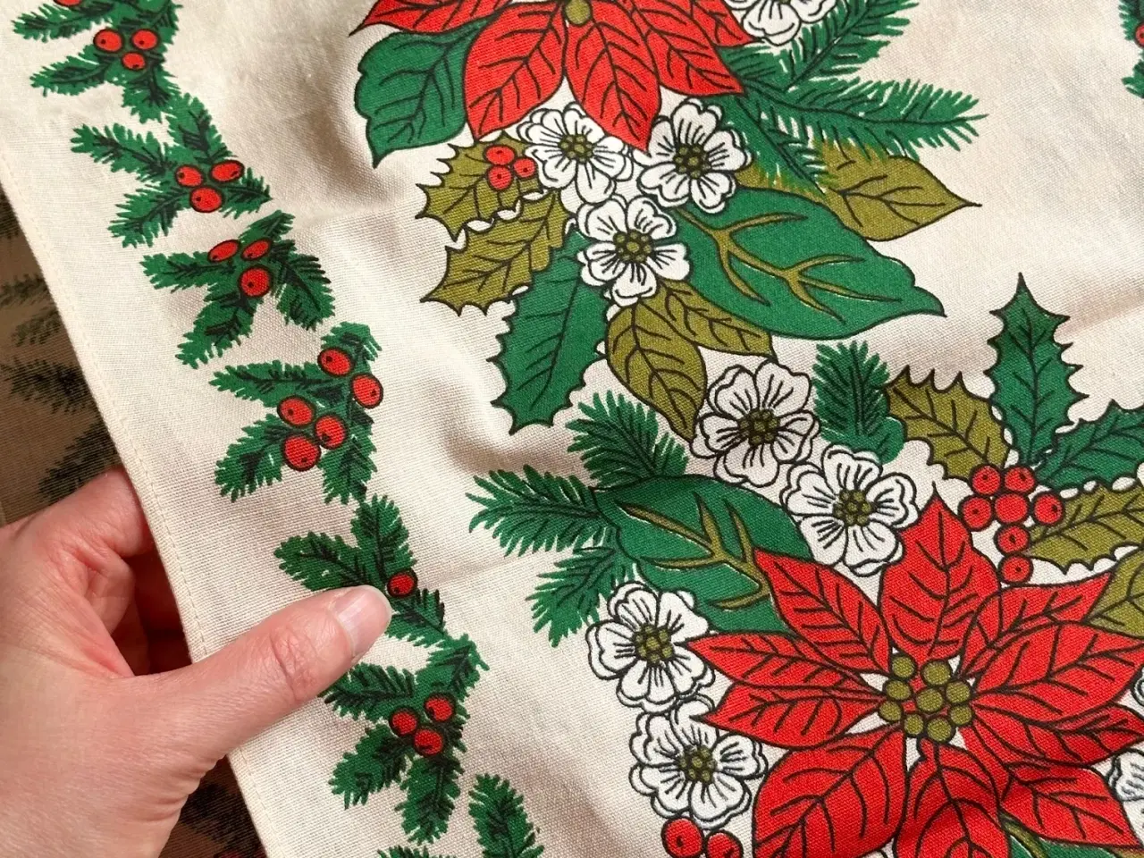 Billede 4 - Retro bordløber m print, 127 x 33 cm