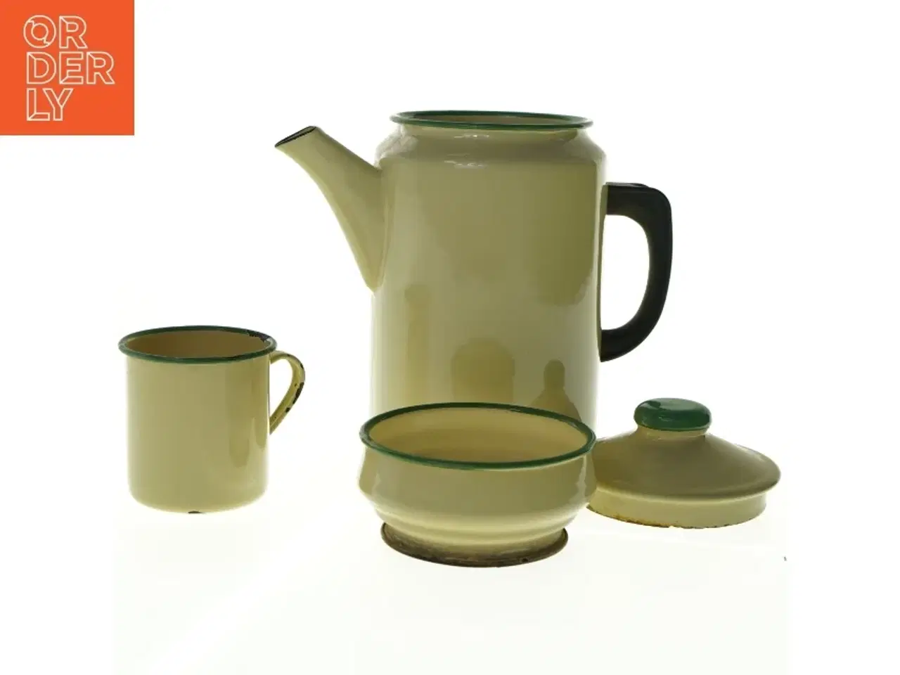 Billede 4 - Emalje kaffekande fra svenske Kockums. Tilhørende krus
