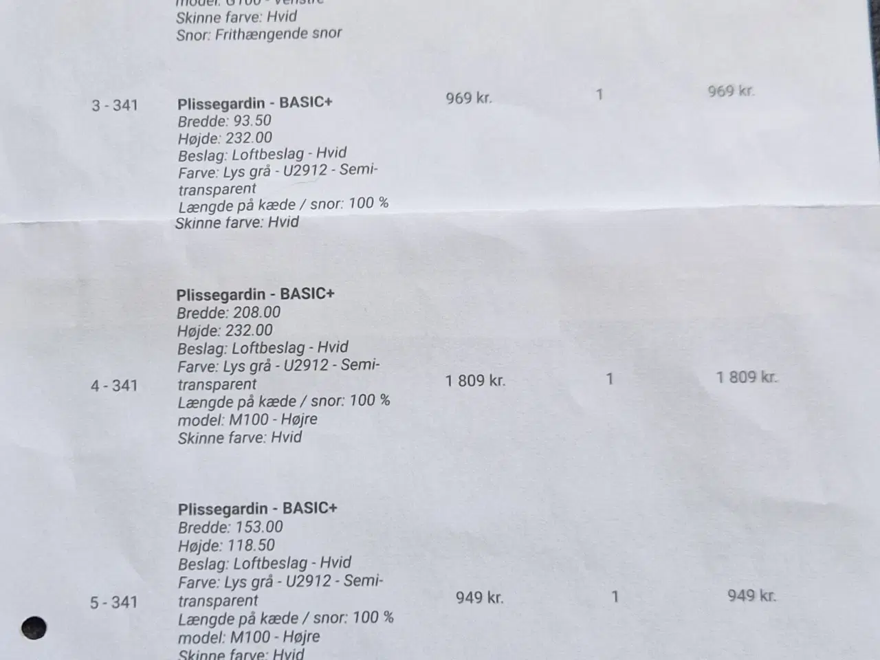 Billede 6 - 7 stk. UNIG Plissegardiner 