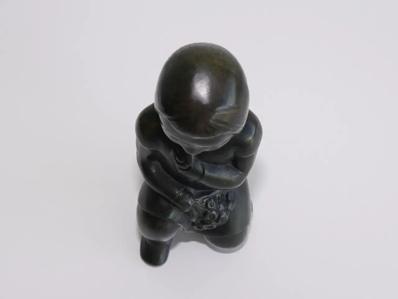 Billede 3 - Ældre figur i massiv patineret bronze fra ca. 1930
