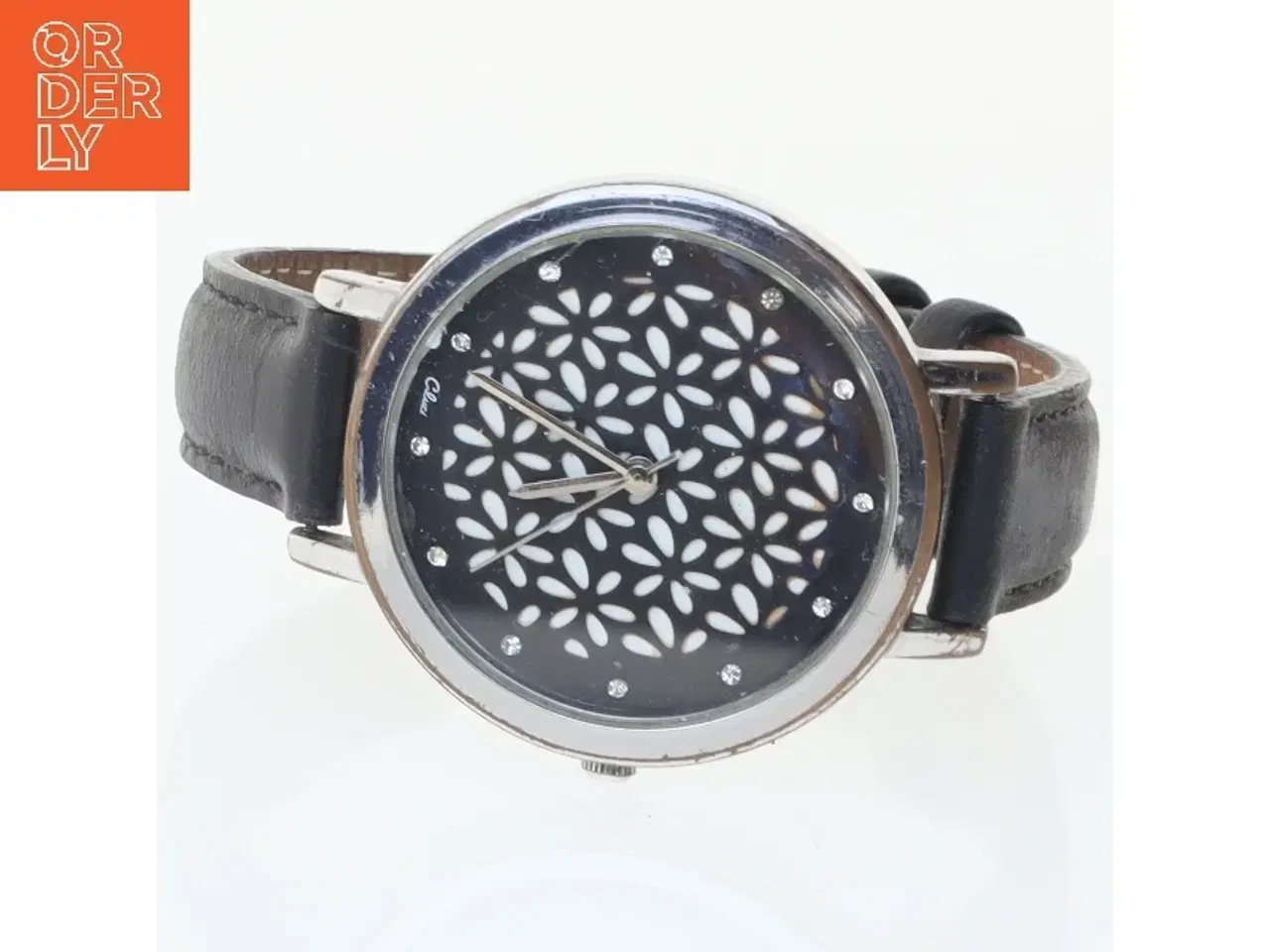 Billede 1 - Ur med læder rem (str. Ø 35 mm)