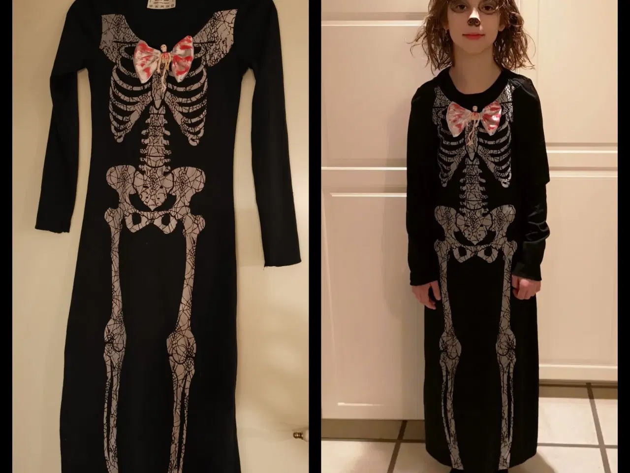 Billede 1 - Udklædningtøj til børn, skelet-kjole str 140