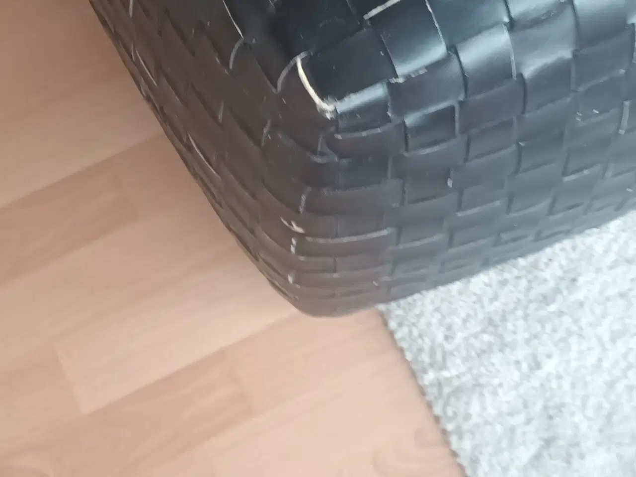 Billede 3 - Læder puff sort