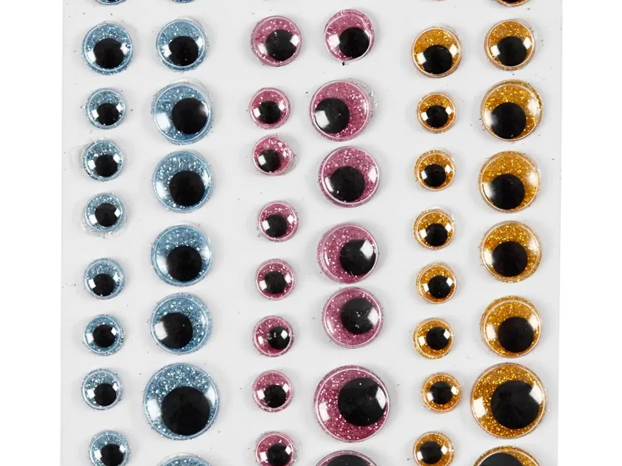 Billede 1 - Farvede Rulleøjne - 54 stk. i 4 størrelser