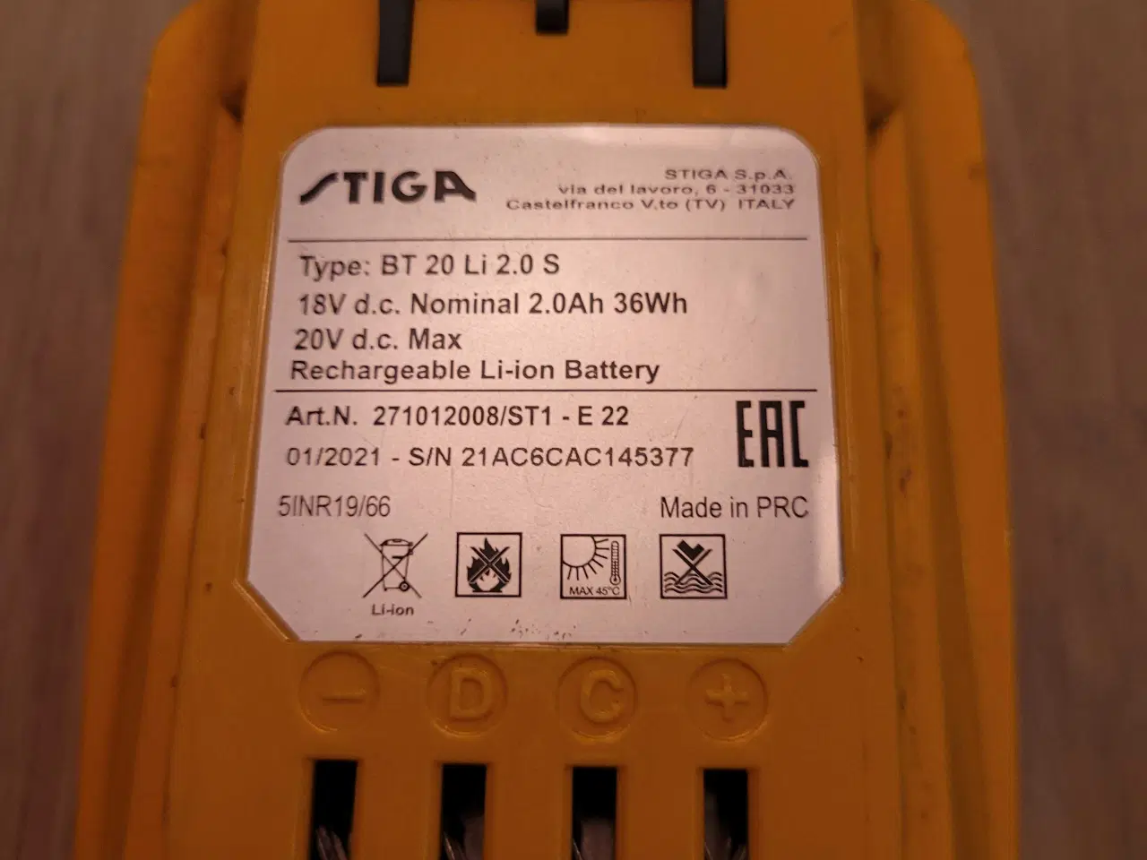Billede 3 - Stiga BT 20 LI 2.0 S batterier