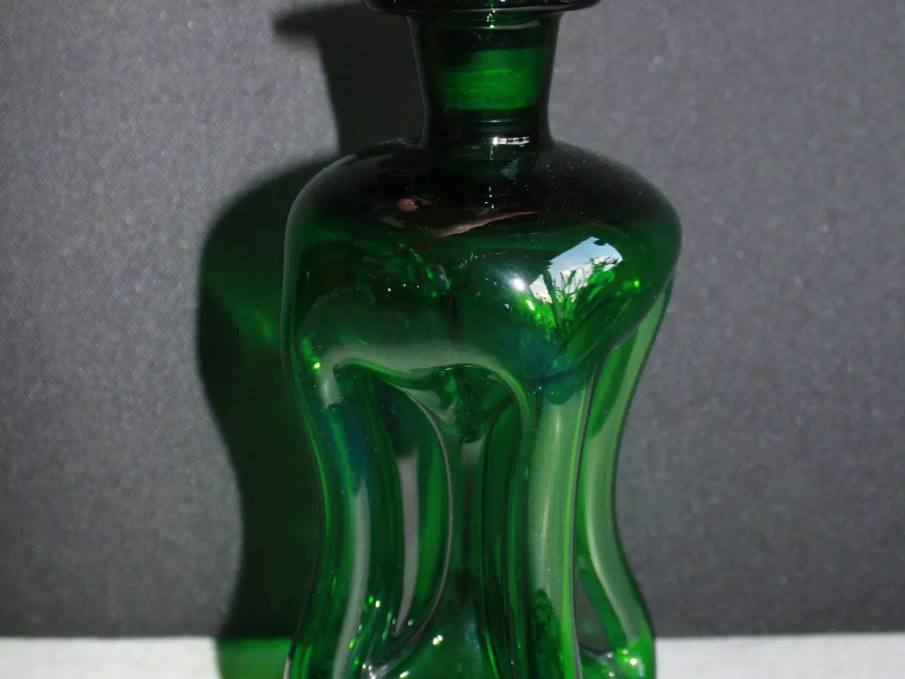 Billede 5 - Grøn klukflaske fra Holmegaard