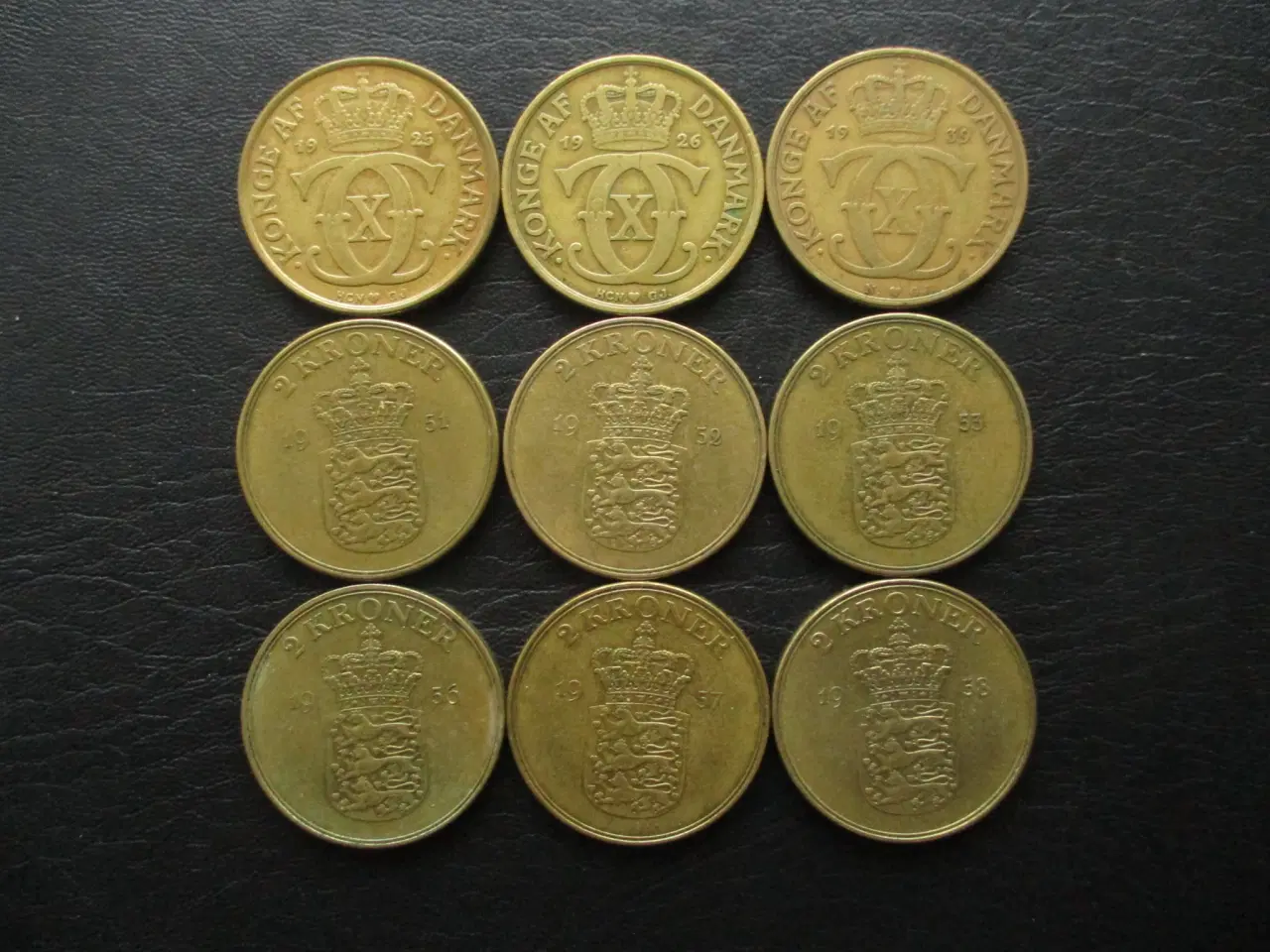 Billede 1 - 2 kr 1925-1958 - 9 forskellige årstal