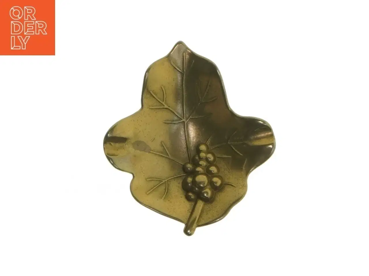 Billede 1 - Lille bladformet Messing skål (str. 10x8,5 cm)