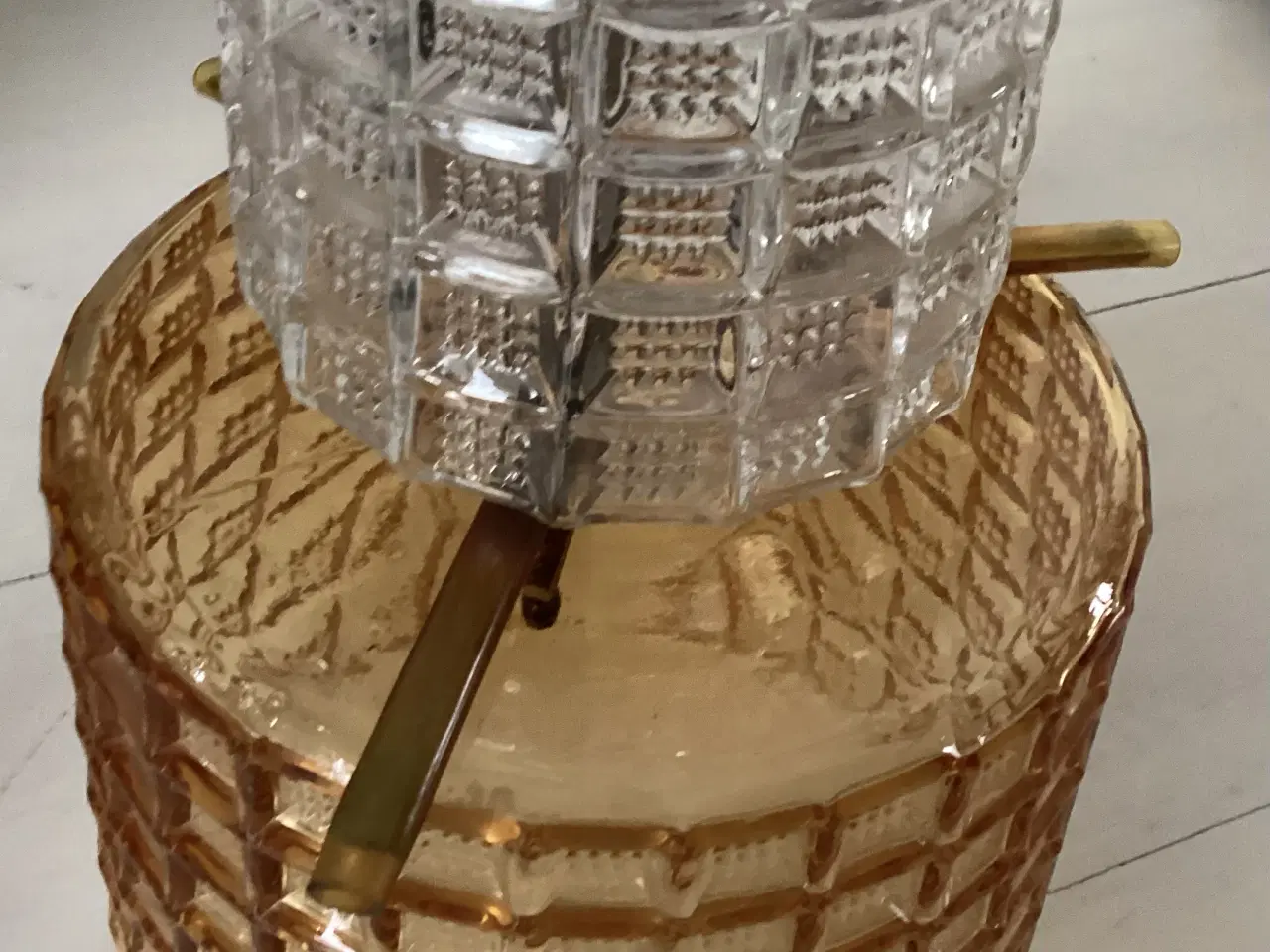 Billede 10 - Ældre “retro” loftslampe med vaffelglas 