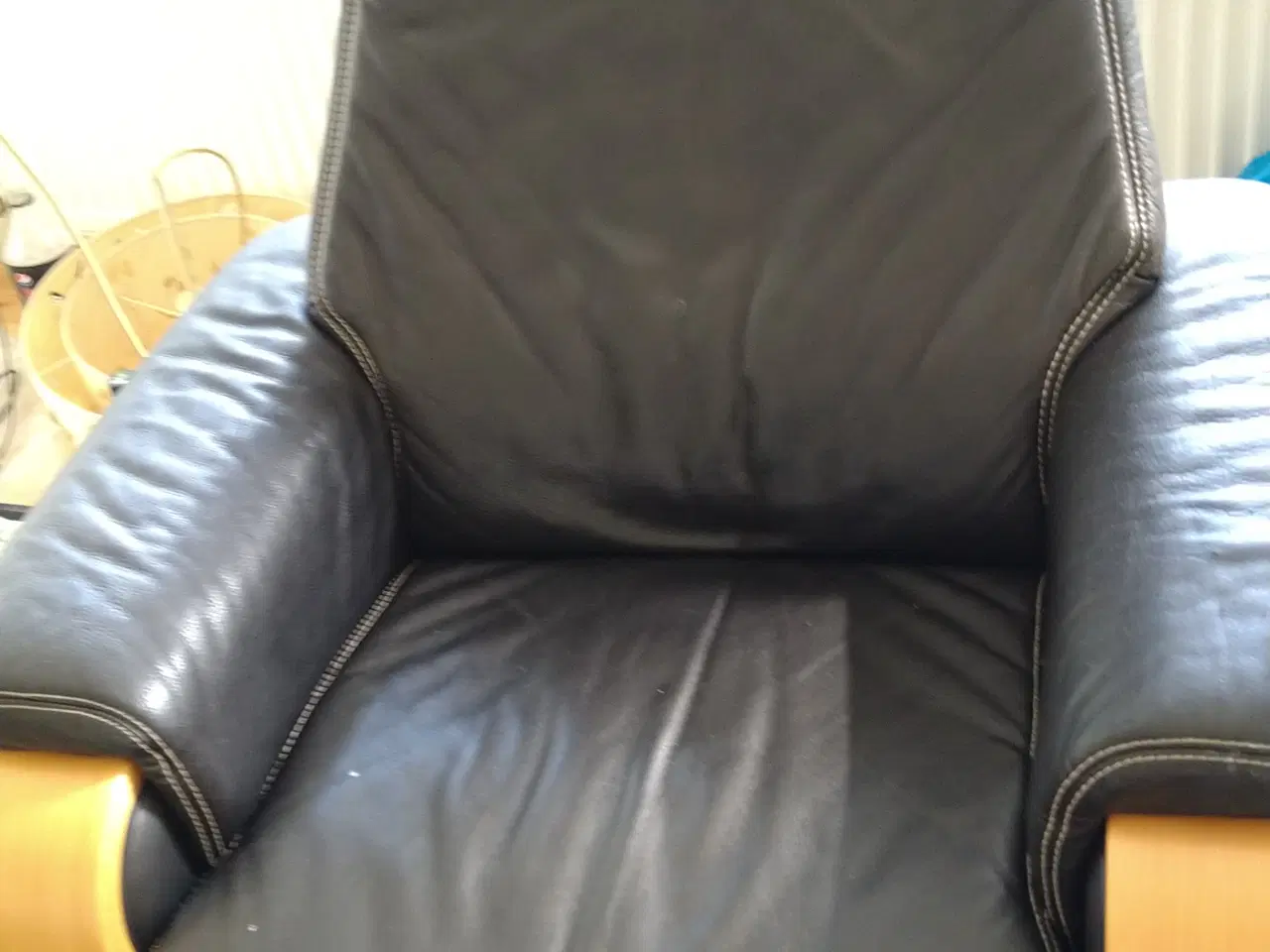 Billede 2 - 2 personers sofa og lænestol i ægte læder