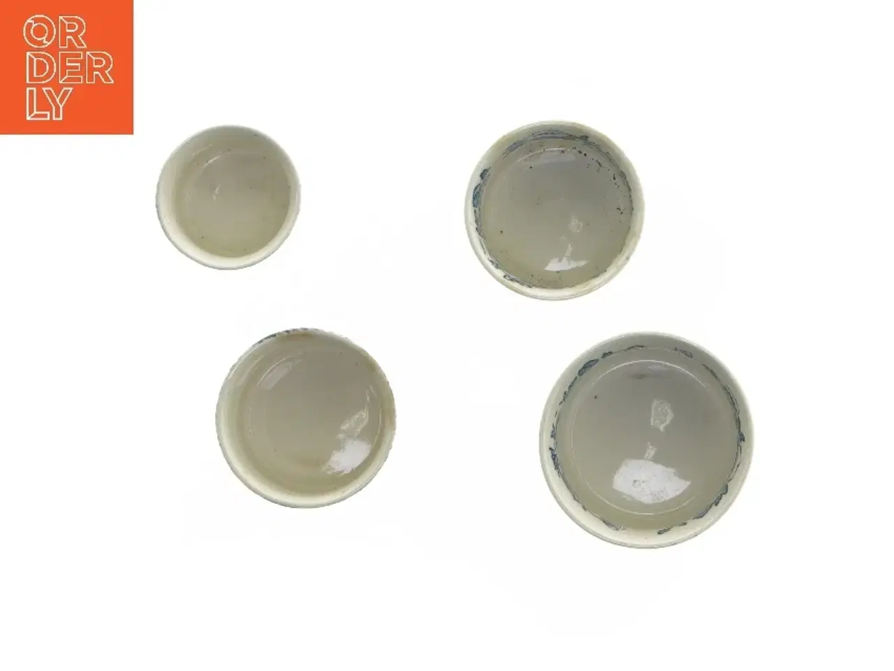 Billede 2 - Sæt af 4 blomstrede antikke porcelænskrukker (str. 4 stk Ø 6,5 & 5 & 7,5 & 6,5 cm)