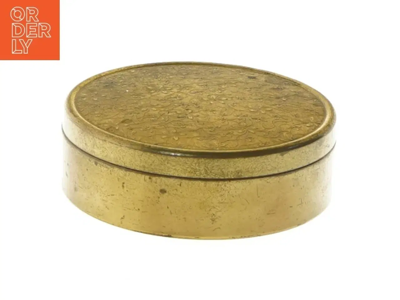 Billede 1 - Messing opbevaringsæske (str. Ø 11x3,5 cm)