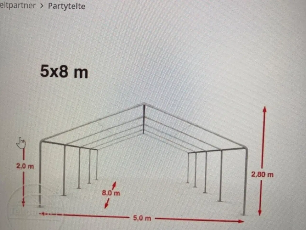 Billede 3 - Festtelt 5x8 (udlejes)