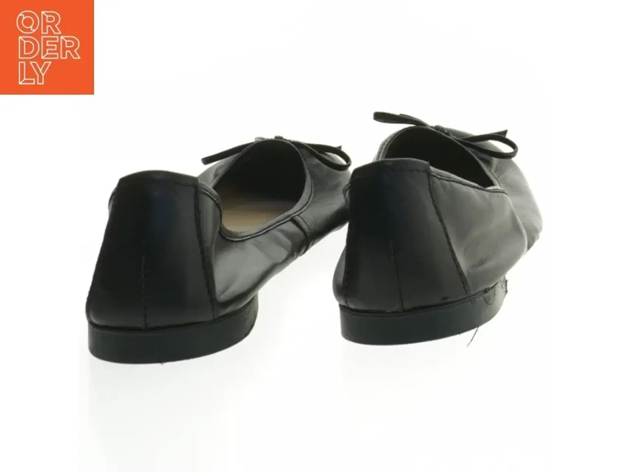 Billede 2 - Flade ballerina-sko i sort læder fra Vera Pelle (str. 37 )