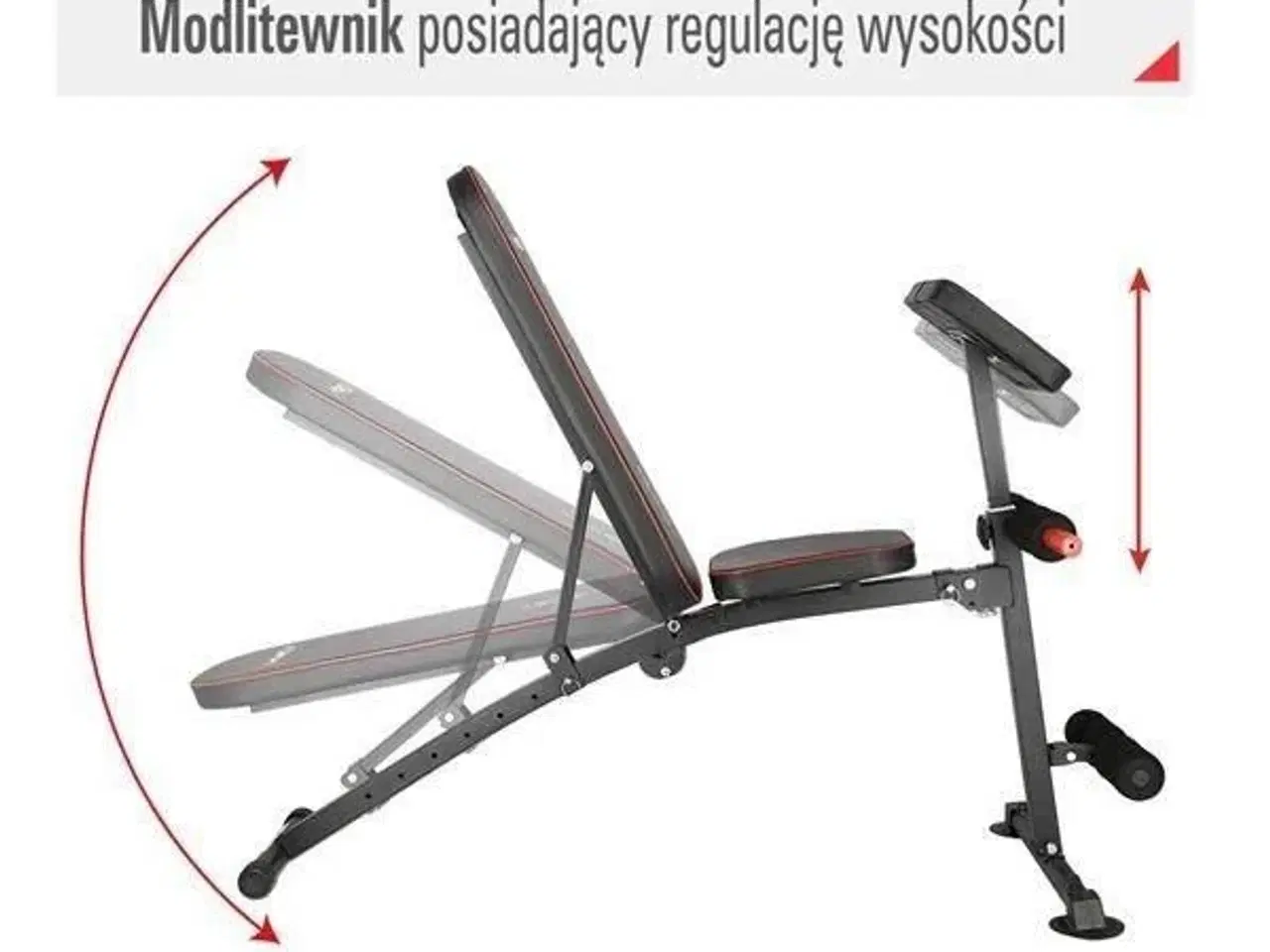 Billede 4 - HMS L8021 multifunktions træningsbænk – sort/rød