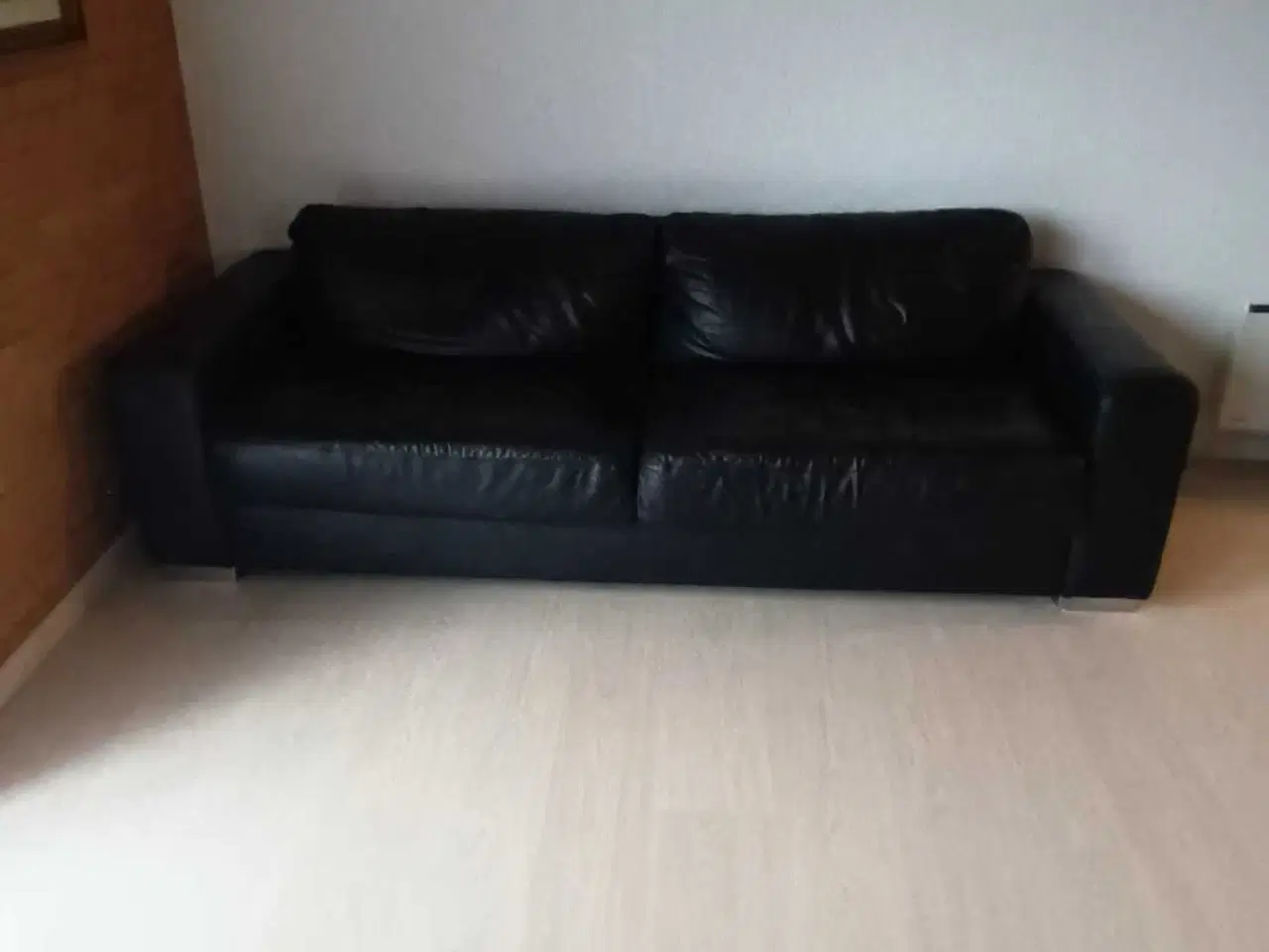 Billede 1 - Sort Lædersofa