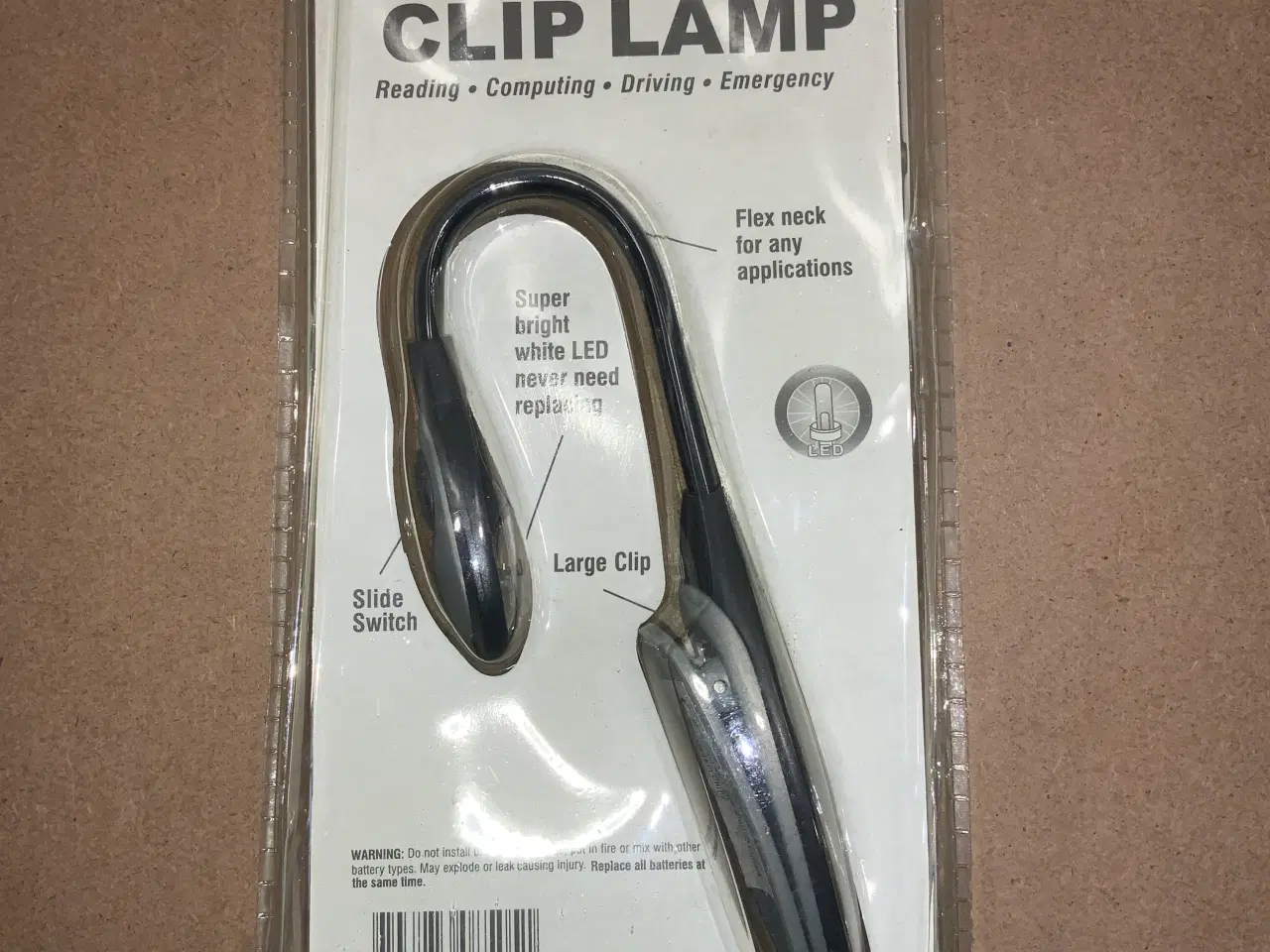 Billede 2 - LED Novel Clip Lamp, Læselampe med klemme