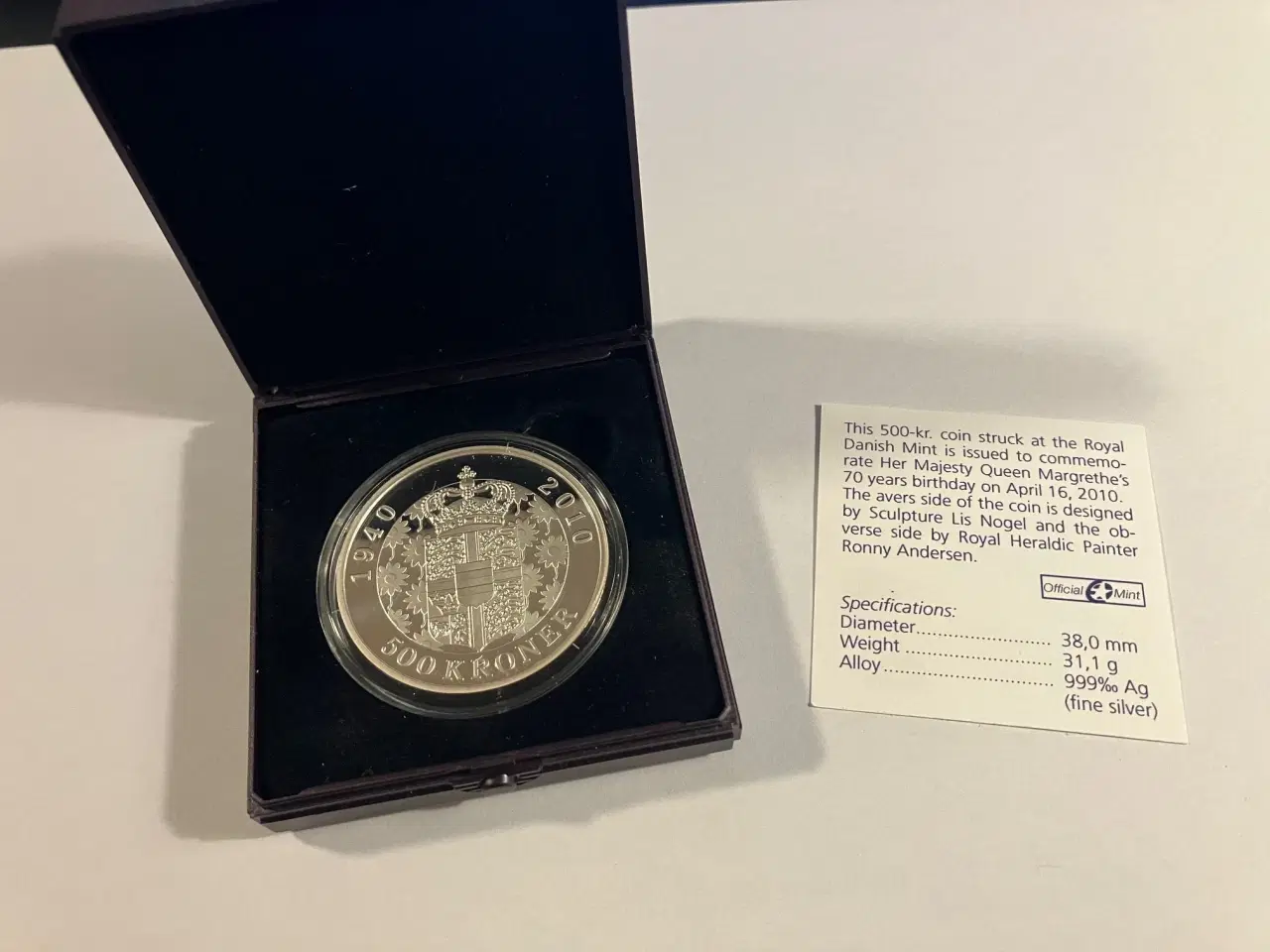 Billede 1 - 500 Kroner 2010 Sølvmønt