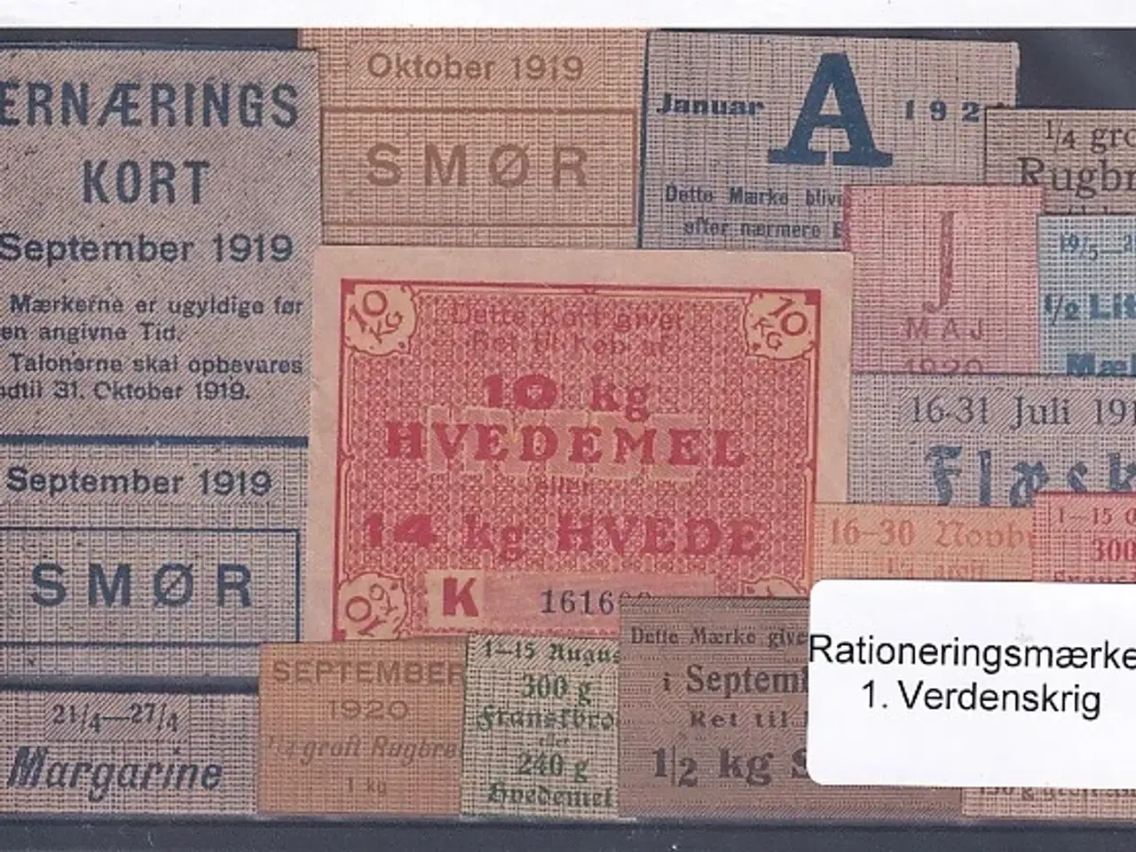 Billede 1 - Rationeringsmærker - 1. Verdenskrig