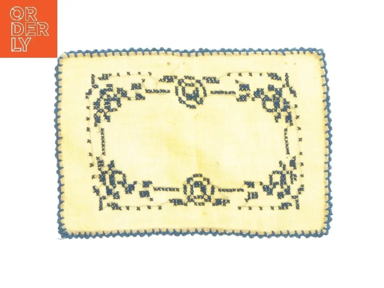 Billede 1 - Dekorativt broderet stof (str. 28,5x20 cm)