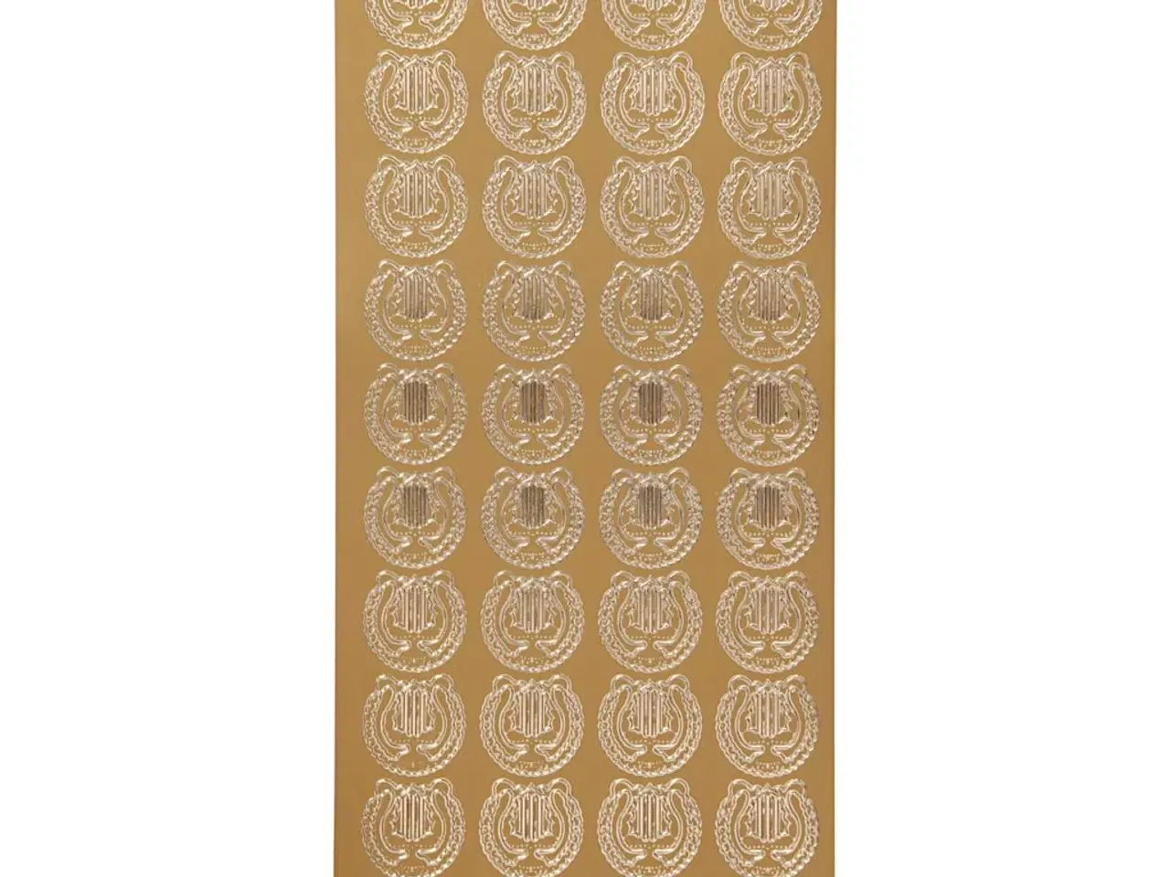 Billede 1 - Guld Lyre Stickers - 10x23 cm, Selvklæbende Ark