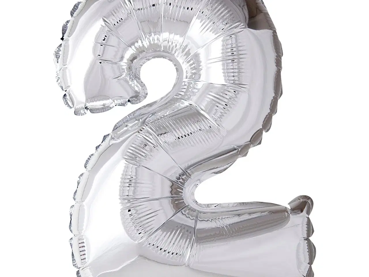 Billede 1 - Sølv Folieballon Tal 2 - 41 cm, 1 stk.