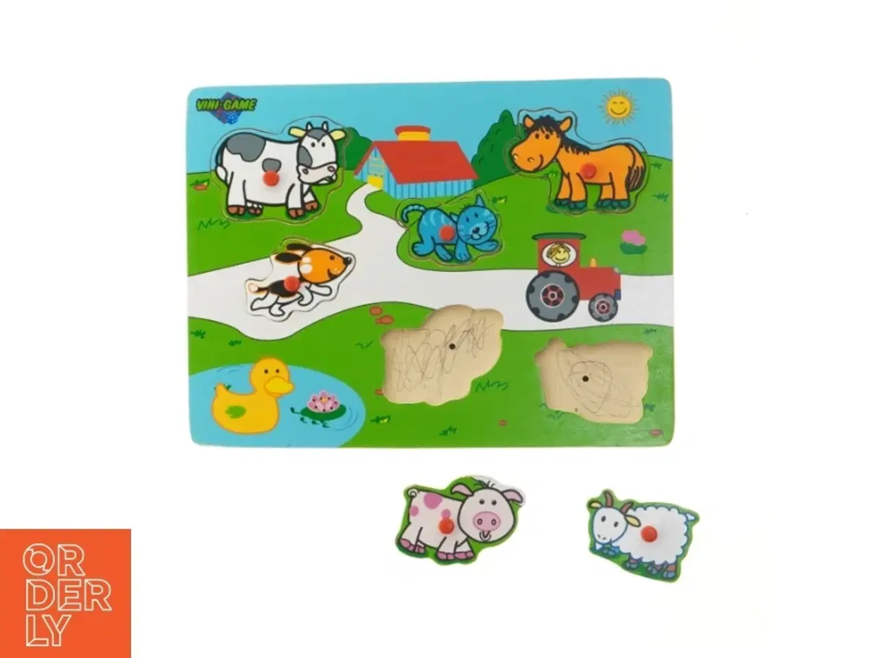 Billede 2 - Børne puslespil med dyremotiver fra Vini-game (str. 30x23 cm)