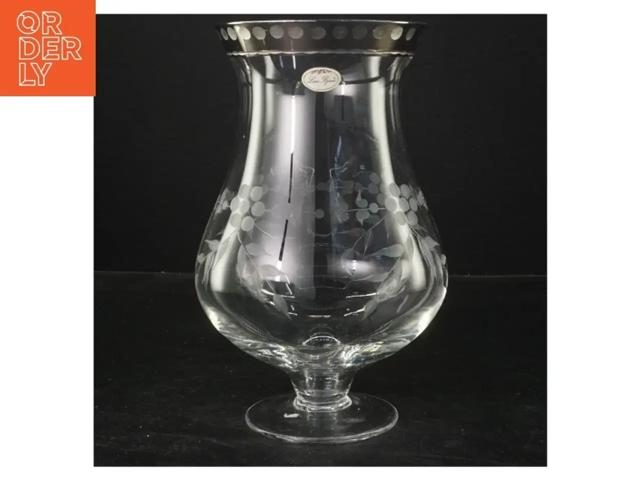 Billede 1 - Glasvase med mønster (str. 21x13 cm)