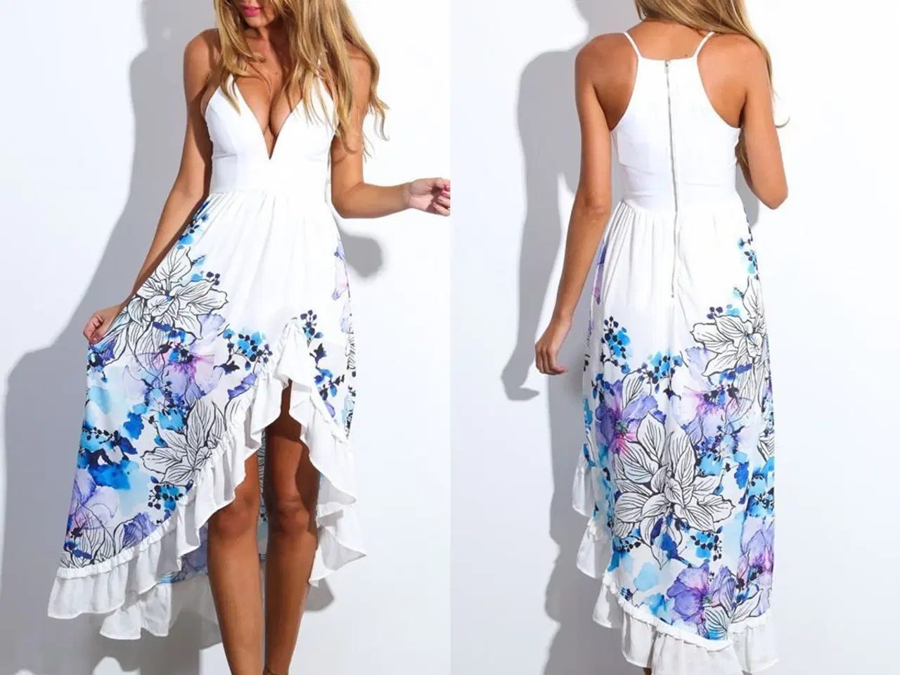 Billede 1 - MAXI kjole-BOHO- m.split skørt./str: large