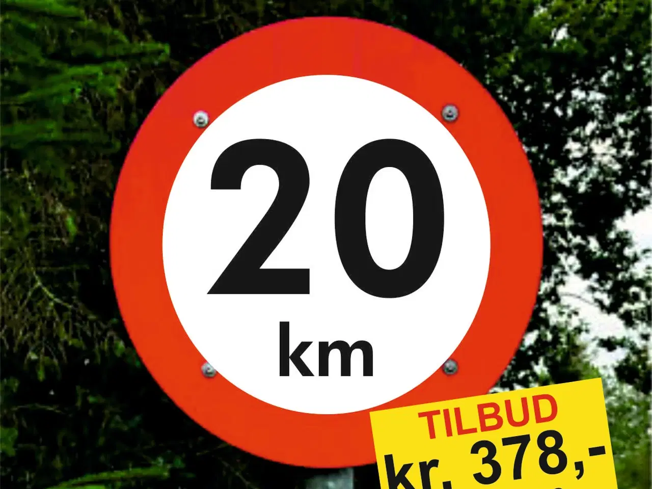 Billede 4 - Skilte med refleks: Runde vejskilte 20km. 30km. mf