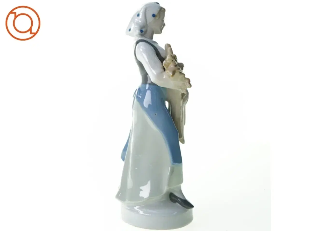 Billede 5 - Bondepige i porcelæn fra Royal Copenhagen (str. 25 x 8 cm)