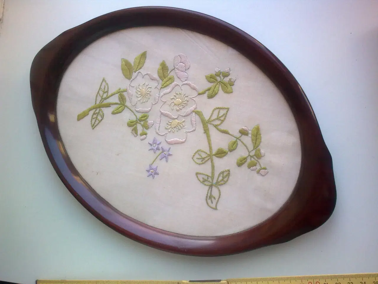 Billede 10 - Træbakke m glas & ramme m DIY deko bund 