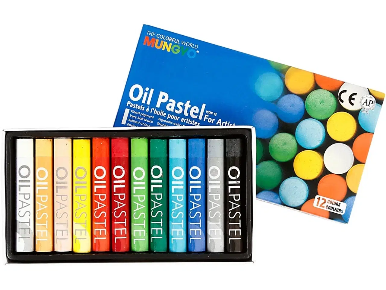 Billede 1 - Mungyo Oliepastel - 12 Assorterede Farver, 7 cm