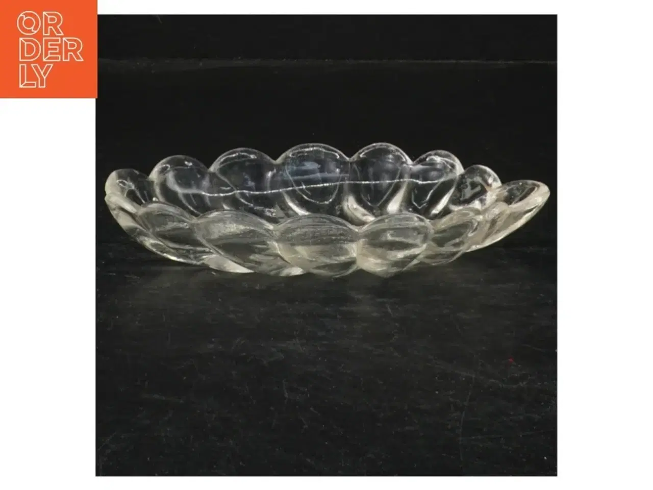Billede 2 - Gennemsigtig glas fad med blade design (str. 25 cm. og. 15 cm)