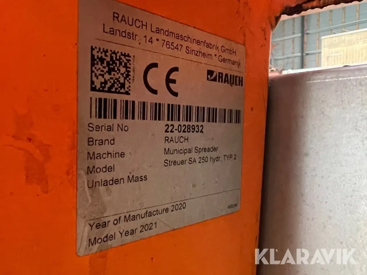 Billede 5 - Saltspreder Rauch250 Streuer SA 250 hydr. TYP 2